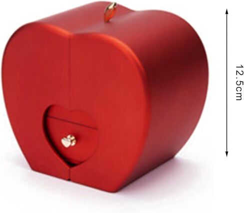 حامل المجوهرات صندوق المجوهرات صندوق تخزين المجوهرات الأنيق على شكل تفاحة قلادة حلقة مع زهرة الصابون طويلة الأمد لمهرجان عيد الميلاد الأحمر in Kuwait