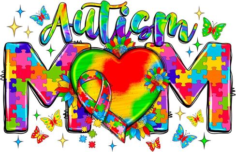 ملصق سيارة WSQ Autism Mom - ملصق فينيل مقاوم للماء للتوعية بمرض التوحد - مقاوم للطقس، محمي من الأشعة فوق البنفسجية، ملصق تلقائي متين مقاس 5.5 بوصة للسيارات والشاحنات وسيارات الدفع الرباعي وأجهزة الكمبيوتر المحمولة in Saudi Arabia