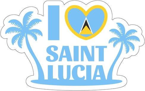 St Lucia Sticker - Waterproof Vinyl Decal for Car Bumper, Laptop, Water Bottle, Wall, and Window, Size - 3'', S671 in Kuwait