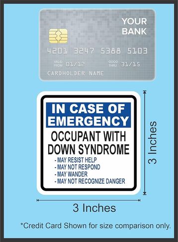 StickerTalk in Emergency Occupant with Down Syndrome Sticker, 1 Sheet of 2 Stickers, 3 inches by 3 inches Each in Saudi Arabia