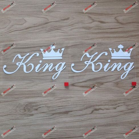2X White 6'' King Crown Decal Sticker Car Vinyl no bkgrd die Cut sda3 in Saudi Arabia