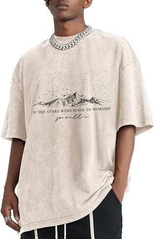 Christian Faith God Shirts for Men Jesus Bible Verse Shirt Oversized Acid Wash Tshirts Star Mountain Graphic Tees in Saudi Arabia