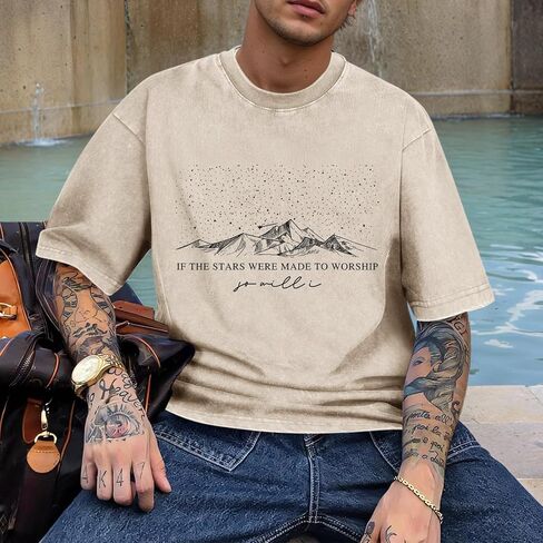 Christian Faith God Shirts for Men Jesus Bible Verse Shirt Oversized Acid Wash Tshirts Star Mountain Graphic Tees in Saudi Arabia
