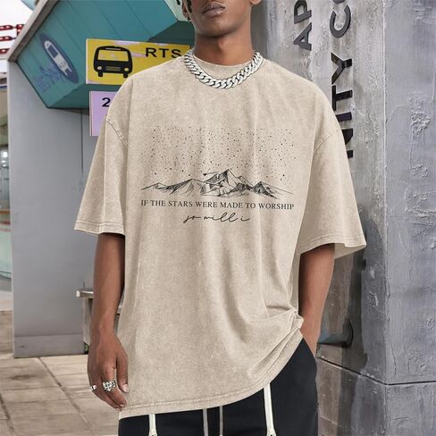 Christian Faith God Shirts for Men Jesus Bible Verse Shirt Oversized Acid Wash Tshirts Star Mountain Graphic Tees in Saudi Arabia