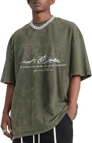 Christian Faith God Shirts for Men Jesus Bible Verse Shirt Oversized Acid Wash Tshirts Star Mountain Graphic Tees in Saudi Arabia