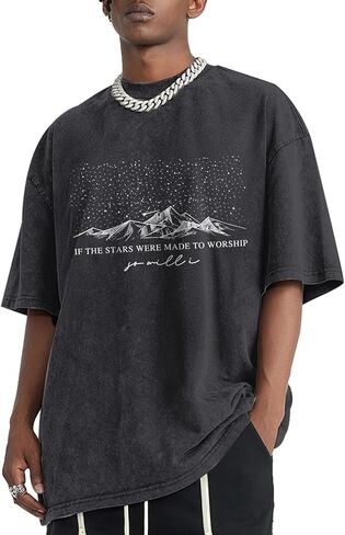 Christian Faith God Shirts for Men Jesus Bible Verse Shirt Oversized Acid Wash Tshirts Star Mountain Graphic Tees in Saudi Arabia