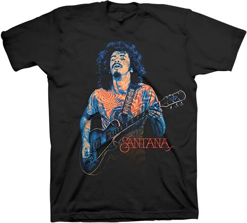 Santana Men's Psychedelic Carlos T-Shirt Black | Officially Licensed Merchandise in Kuwait