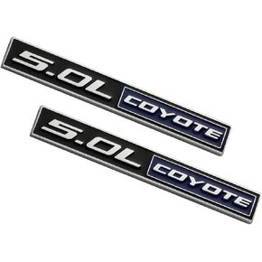 2 Pack 5.0L Coyote Emblems Decal 3D Badge V8 Engine Trunk Sticker Replacement for Mustang & F150 (Chrome/Blue) in Kuwait