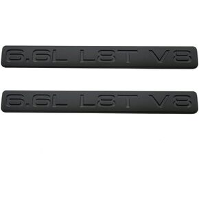 Paie Set 6.6L L8T V8 Liter Gas Emblems 3D Engine Hood Badge Door Decal Sticker Nameplate Replacement for 2020-2022 2500HD 3500HD (Red White Black) in Kuwait