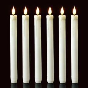 Homemory Black Flameless Taper Candles Flickering, NO Remote, 9.6 Inches Battery Operated, 6 Pcs Realistic Electric LED Candlesticks Made of Plastic for Halloween Party Home Decor in Kuwait