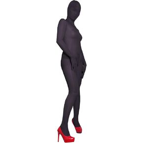 leesuo للجنسين مثير الحرير الجليد لامعة لامعة كاملة بوديستوكينج حريري ارتداءها catsuit مع قفازات هود in Kuwait