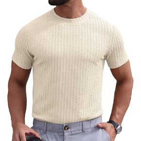 Sailwind Men’s Knit T Shirt Short Sleeve Crewneck Textured Casual Summer Knitted Pullover Tee in Saudi Arabia