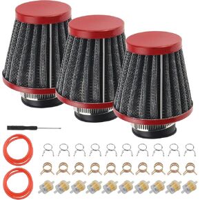 35mm Motorcycle Air Filter fit for Atv Quad Scooter Moped Dirt Pit Bike 50cc 70cc 90cc 110cc 125cc Coolster Tao Tao Sunl Apollo Roketa X-pro Vitacci Red 3Pcs in Kuwait