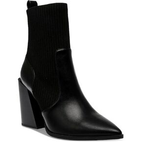 Wild Pair Womens Trinityy Faux Leather Ankle Booties Black 8.5 Medium (B,M) in Kuwait