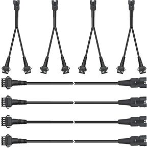 20 PCS 60 inch 4 Pin Rock Light Extension Wires & 2-Way Splitters, Pure Copper Insulated Cable for Motorcycle ATV Trike Golf Car Truck Neon Underglow Strip Lights in Kuwait