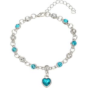 سوار على شكل قلب المحيط مطلي بالذهب الأبيض للنساء من الكريستال والزجاج على شكل قلب سلسلة أنيقة هدايا مجوهرات بسيطة in Kuwait