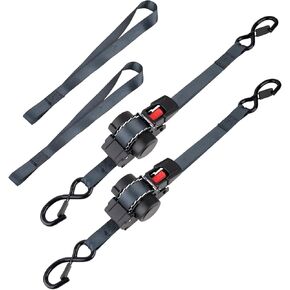 قطعتان من ربطات السقاطة ذاتية السحب - 1 بوصة × 10 قدم، أشرطة تصعيد مع الترجيع التلقائي، قوة كسر 1200 رطل، لا توجد أطراف فضفاضة للدراجات النارية، البضائع، الشاحنات، المقطورة in Kuwait