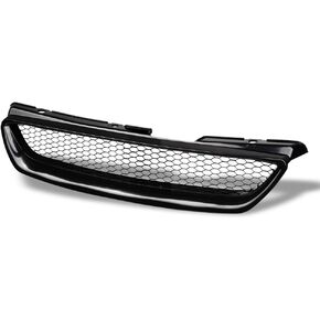 7422440569559 Compatible With 1998-2002 Honda Accord 2 Door Coupe Glossy Black T-R Aluminum Mesh Front Bumper Grill Grille in Kuwait