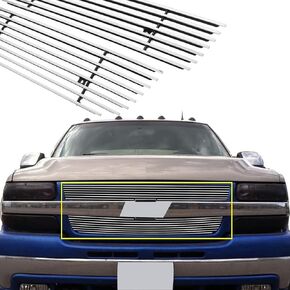 متوافق مع 2001 2002 تشيفي سيلفرادو 2500 HD و01 02 سيلفرادو 3500 شبكة أمامية مصقولة باللون الفضي كومبو in Kuwait