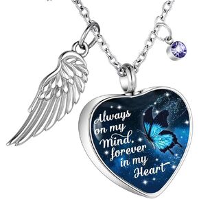 Heart Cremation Urn Necklaces Ashes Jewelry for Women Men Memorial Human Ashes Pendant in Kuwait