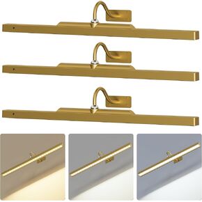2 Pack 24 Inch Wall Lights for Pictures - Brass Cordless Rechargeable Wall Sconces with Dimmable Remote for Above Mirror, Painting & Décor in Kuwait