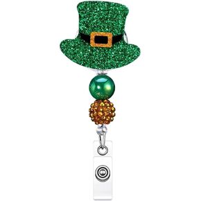 Easter Badge Reel Cute Bunny Badge Holder Cute Glitter Flower Easter Eggs ID Name Card Retractable Badge Holder with Alligator Clip Acrylic Easter Holiday Gifts for Nurse Nursing Student Teacher in Kuwait