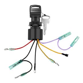 Boat Ignition Switch with Key Replacement for Mercury, Boat Engine Ignition Switch with 2 Keys 3 Position 6 Wire Connectors for 87-17009A2 87-17009A5 in Kuwait