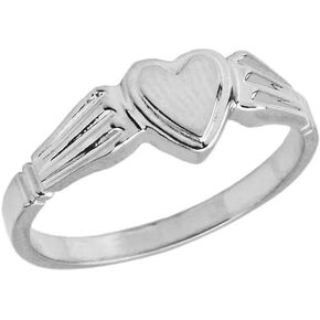 خاتم الخاتم على شكل قلب صلب للسيدات من الفضة الإسترليني الأنيقة in Kuwait