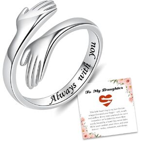 BEILIN Hug Rings for Women 925 Sterling Silver Adjustable Thumb Ring Jewelry Daughter Granddaughter Gift in Saudi Arabia
