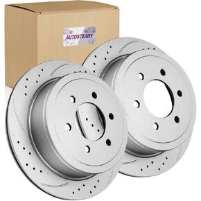 Rear Brake Rotors Replacement for Ford F-150 2004 2005 2006 2007 2008 2009 2010 2011, Lincoln Mark LT 2006 2007 2008 Brakes, Drilled and Slotted Rear 13.66" in Kuwait