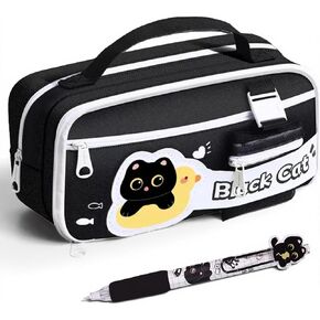 Black Cute Cat Stationery Set,Cat School Supplies,Kawaii Stationery Birthday Valentine's Day Christmas Gifts,Includes Cat Pen,Cat Pencil Storage Box for Office School Supplies in Kuwait