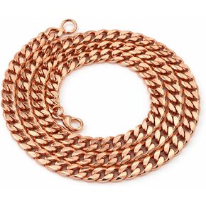 Handmade Copper Cuban Link Chain Necklace for Men & Women, Heavy Curb Style Unisex Fashion Jewelry with Secure Lobster Clasp in Kuwait