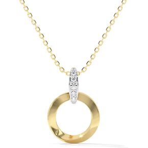 Mobius Loop 1/20 Carat Lab Grown Diamond Necklace for Women, 925 Sterling Silver Necklace with 14K Gold Vermeil, Hypoallergenic 925 Sterling Silver Jewelry for Christmas, Anniversary & Birthday Gift in Kuwait