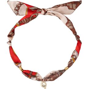 Initial Scarf Necklace for Women, Mom Everyday Bandana Necklace with Initial Charm, Gifts for Mom, Mothers Day Gift in Kuwait