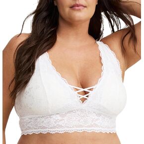 حمالة صدر نسائية من Torrid بمقاس كبير من الدانتيل XO بتصميم متقاطع، Cloud Dancer، 2 in Kuwait