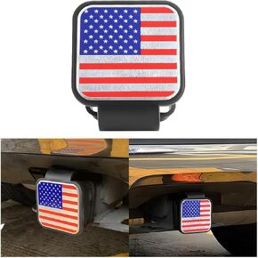 Trailer Hitch Cover for 2" Receiver, Rubber American Flag Tow Hitch Cover Tube Plug Insert, Patriotic Emblem Automotive Exterior Accessories, Universal for Trucks SUVs RVs (Faded) in Kuwait