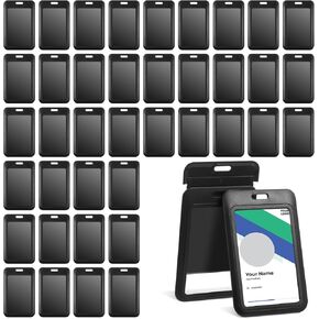 40 Pcs Vertical Hard Plastic ID Badge Holder, Sliding Card Case Name Tag Card Holder Badge Sleeve ID Case Protector with Clear Window for Nurses Office Credit Cards in Kuwait