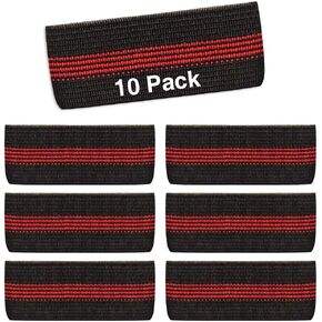 شريط رفيع مخطط باللون الأحمر، شارة إدارة الإطفاء السوداء (عبوة من 10 قطع) درع جنازة الشرف الحداد، حزام شريطي 1/2 بوصة in Kuwait