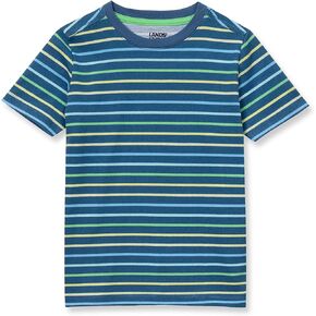 تي شيرت ذو أكمام قصيرة للأولاد من Lands' End ذو رقبة مستديرة مخططة in Kuwait