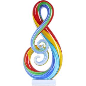 suruim Hand Blown Glass Music Note Sculpture - Colorful Abstract Glass Art for Home Decor, Gift for Music Lovers in Kuwait