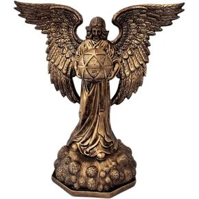 تمثال ملاك ميتاترون من الراتنج الذهبي العتيق - تمثال ملاك هندسي مقدس روحي للمنزل وغرفة المعيشة وغرفة النوم والمكتب وديكور مساحة التأمل (متوسط) in Kuwait