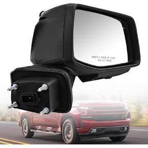 Right Passenger Side Mirror Fits for Chevy Silverado 1500 2019-2025 with Camera Support Power Folding Heated Glass Adjust with Turn Signal Puddle Light Support BSM with Memory in Kuwait