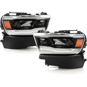 Pair Driver Passenger Side Headlight Assembly Compatible with 2019-2023 Ram 1500 w/DRL Front Left Right HeadLamp CH2502320 CH2502321 CH2503320 CH2503321 W/O Harness in Kuwait