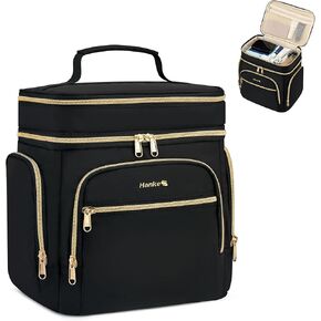 Hanke Large Toiletry Bag for Women Travel, Double Layer Organizer with Wide Opening for Full-Size Cosmetics & Toiletries, 12.2L Water-Resistant Makeup Bag,Off White in Kuwait