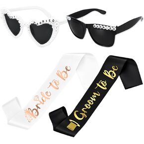 نظارات شمسية ووشاح للعروس والعريس لحفلات الزفاف المتزوجة للتو، وديكورات وإكسسوارات حفلات خطوبة الزفاف، وهدايا الزفاف in Kuwait