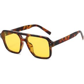 نظارات شمسية بإطار مربع من PORADAY للنساء والرجال، نظارات شمسية كلاسيكية عتيقة من التسعينيات، ظلال سوداء in Kuwait