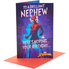 UK Greetings | Marvel Spider-Man Birthday Card for Nephew | Happy Birthday Gifts | Him, Boys, Men | Bold Design | With Envelope | 155 x 235 mm in Kuwait