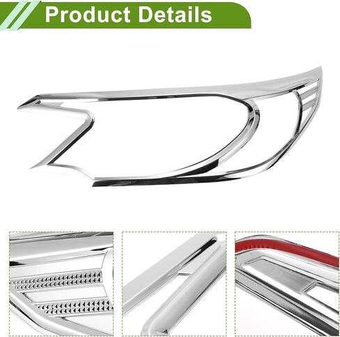 Headlight Trim Bezel for Honda CR-V 2012-2014 Silver Tone Front Left Right Side Headlamp Bezel Headlight Cover Decor ABS 1 Pair in Saudi Arabia