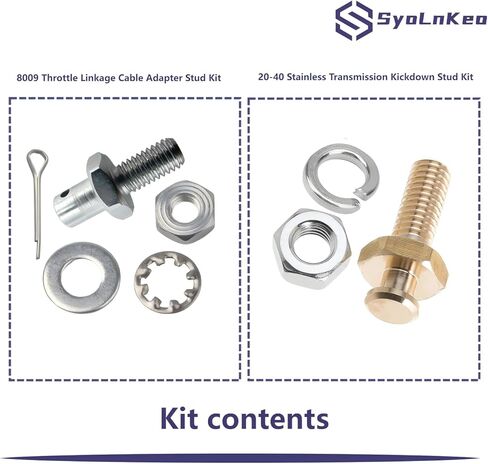 Transmission Kickdown Stud and Throttle Linkage Adapter Kit (20-40 & 8009) Compatible with Chevrolet 1977 and Later Models in Kuwait