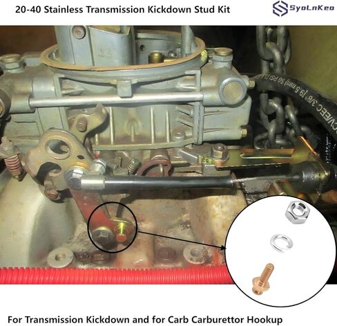 Transmission Kickdown Stud and Throttle Linkage Adapter Kit (20-40 & 8009) Compatible with Chevrolet 1977 and Later Models in Kuwait